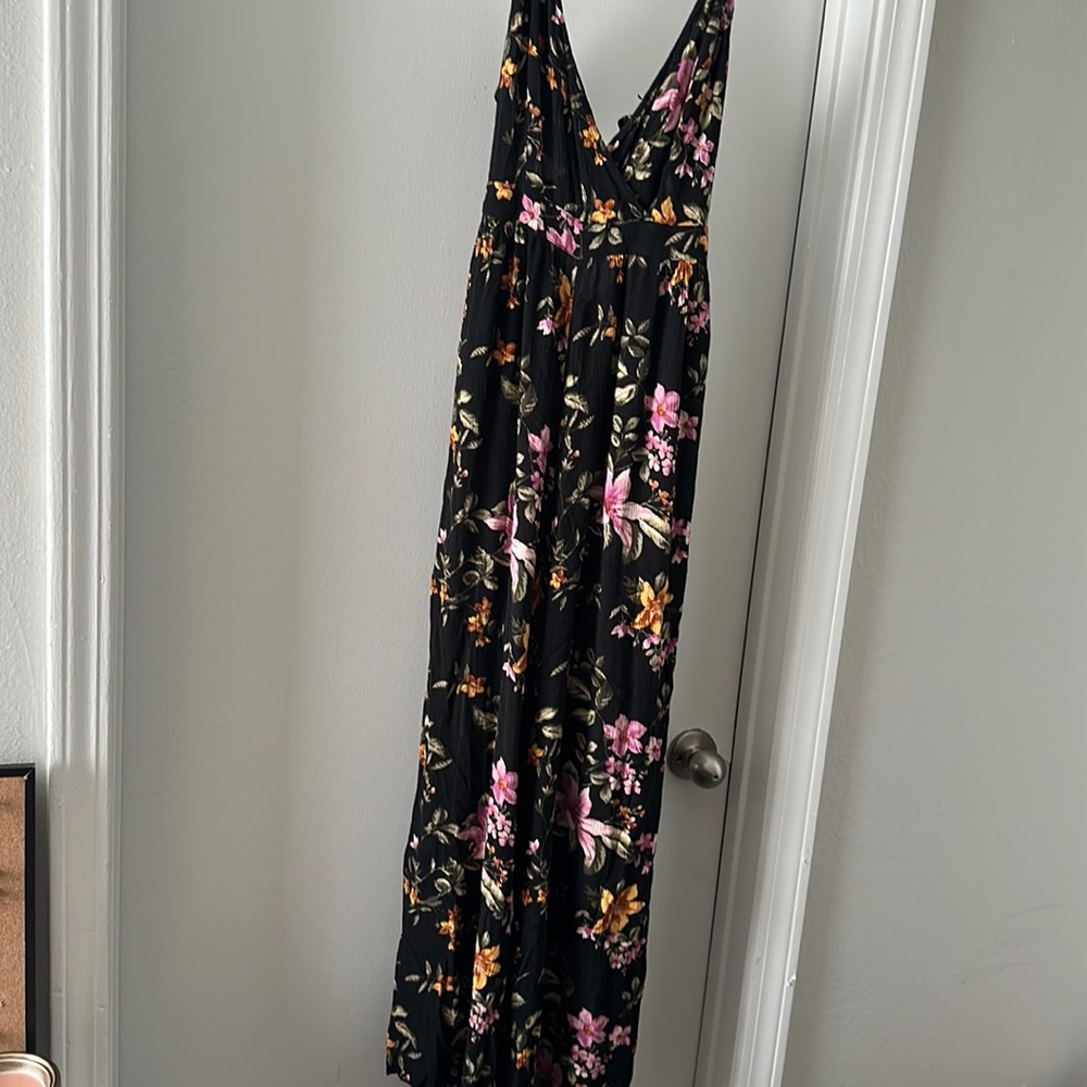 American Eagle Floral Jumpsuit with Leg Slits